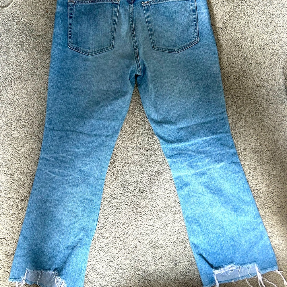AG Adriano Goldschmied Faded Blue Denim Jeans cropped at ankle